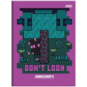 Caderno Brochura Capa Dura Universitário Minecraft 80 Folhas Foroni Estampa 8