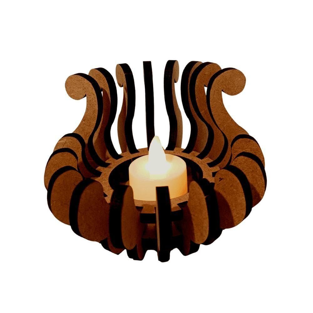 Castiçal Chanel Com Vela Eletrônica - Marrom