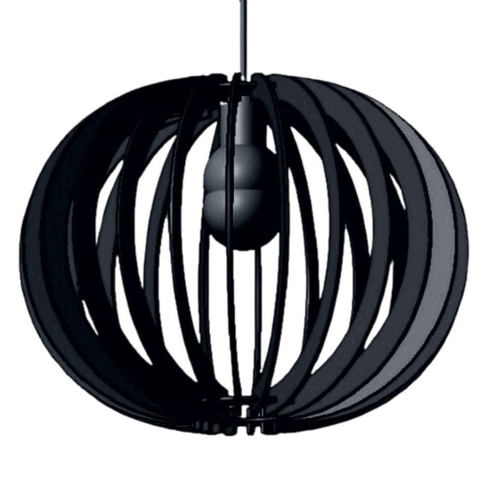Luminária Teto Tipo Pendente Lua Cheia Mdf - Completa Cor: Preta