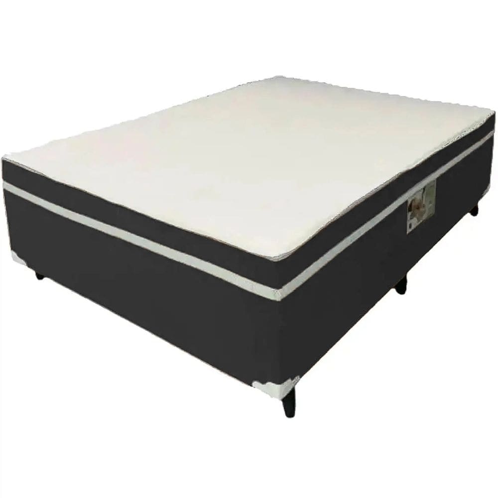 Cama Box Alto Nivel Casal com Molas Ensacadas 138x188x60cm Cor Preto