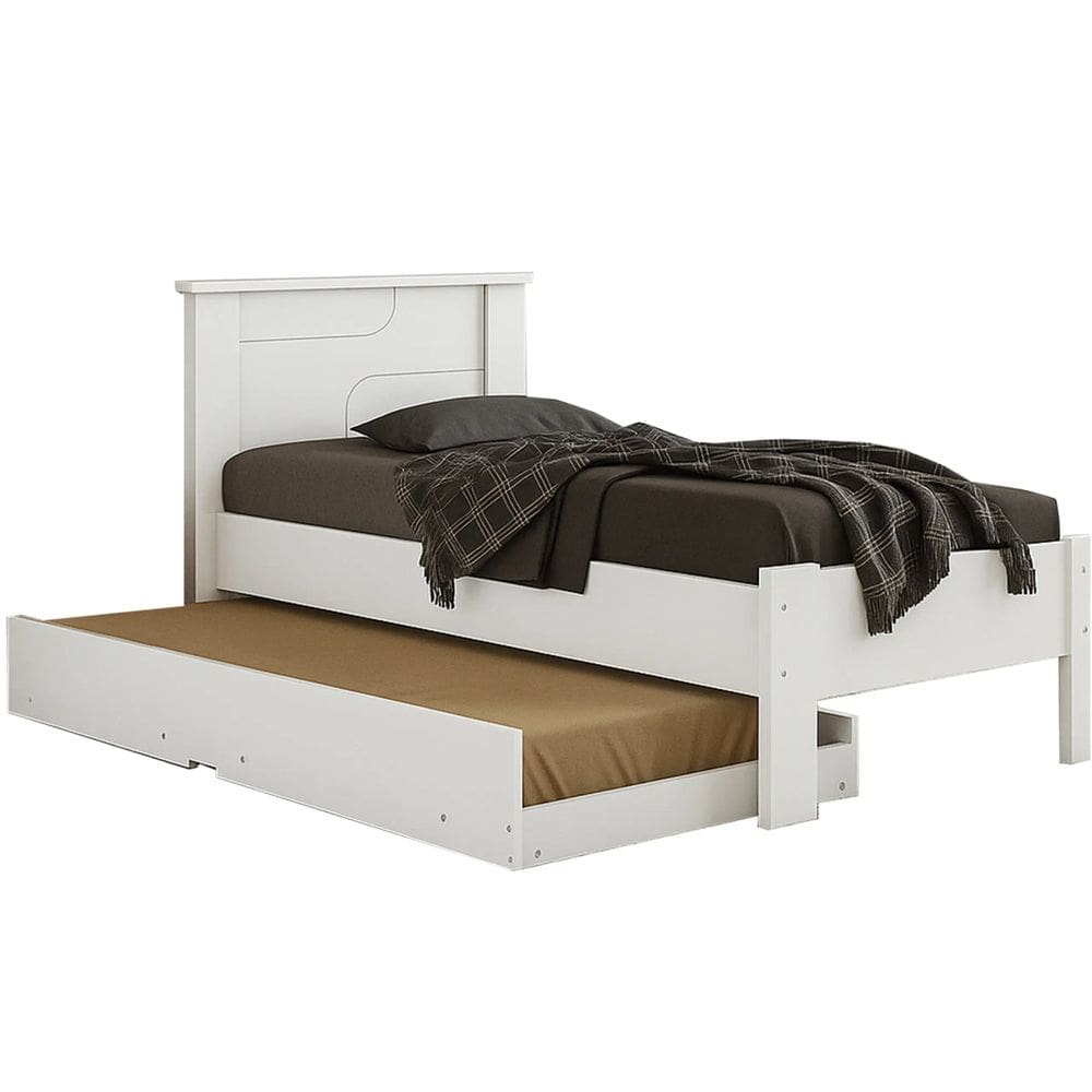 Cama Perola COM Cama Auxiliar Solteiro Conquista Cor Branco