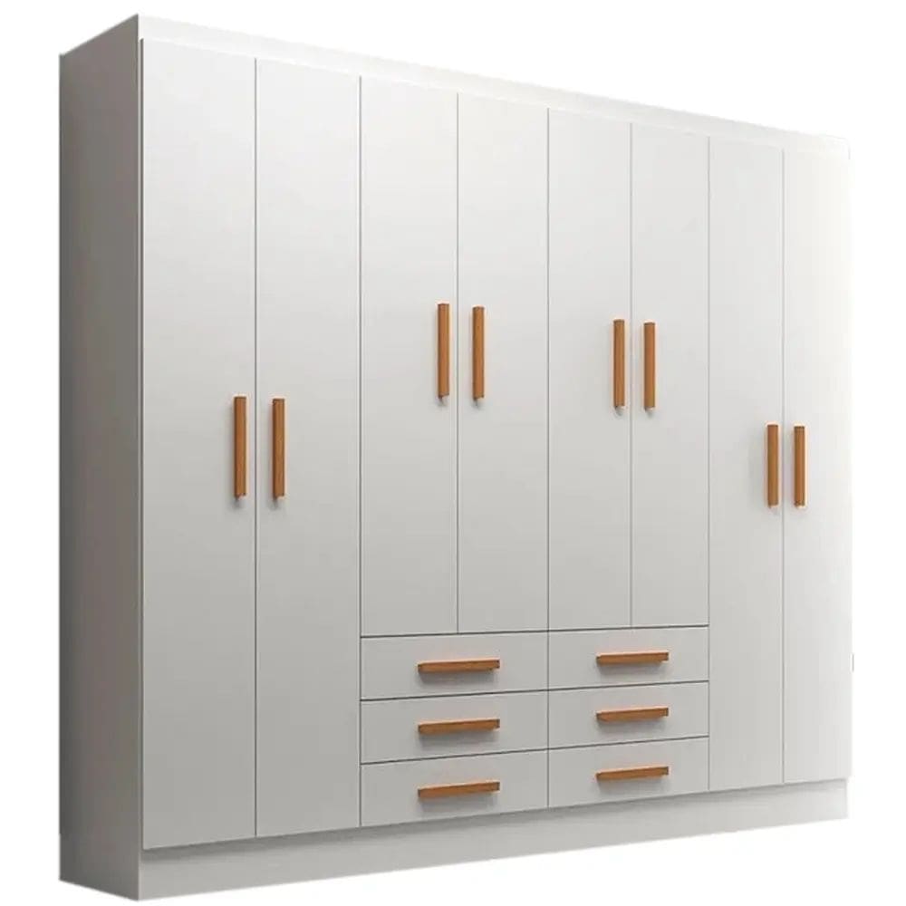 Guarda Roupa Paris Casal 8 Portas 6 Gavetas Evidencia Cor Branco
