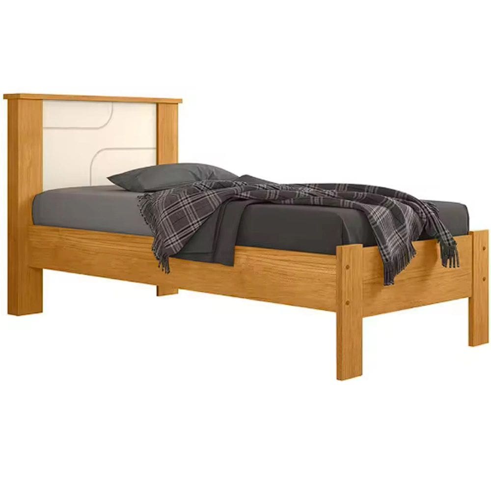 Cama Perola SEM Cama Auxiliar Solteiro Conquista Cor Cinamomo Off White