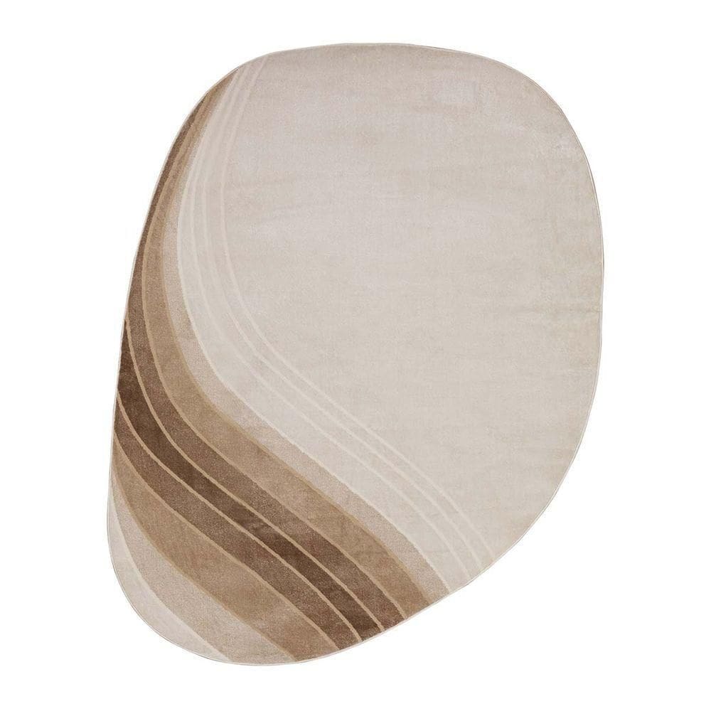 Tapete Sala Turco Waves 05 Bege-marrom 3,00x4,00m Orgânico Edantex