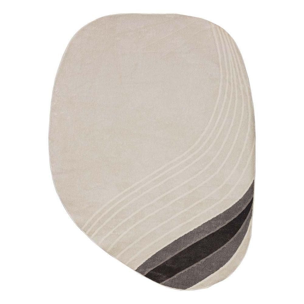 Tapete Sala Turco Waves 06 Bege-cinza 2,00x2,50m Orgânico Edantex