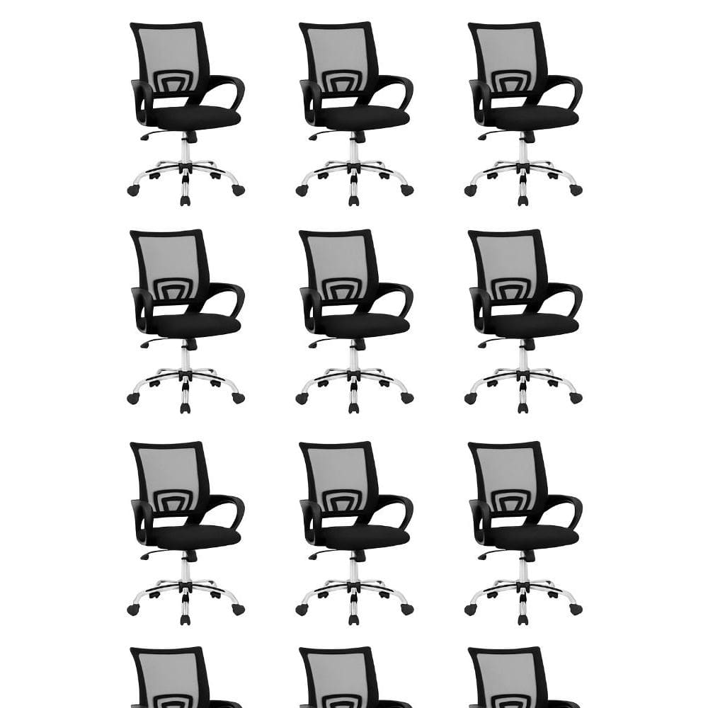 Conjunto 10 Cadeiras Escritório Office Arco Mesh Pre Conthey