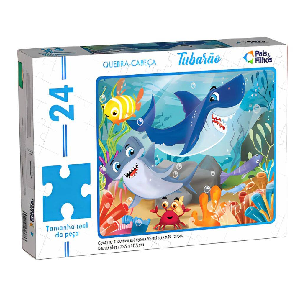 Quebra-Cabeça Puzzle Infantil Tubarão 24 peças - Pais & Filhos