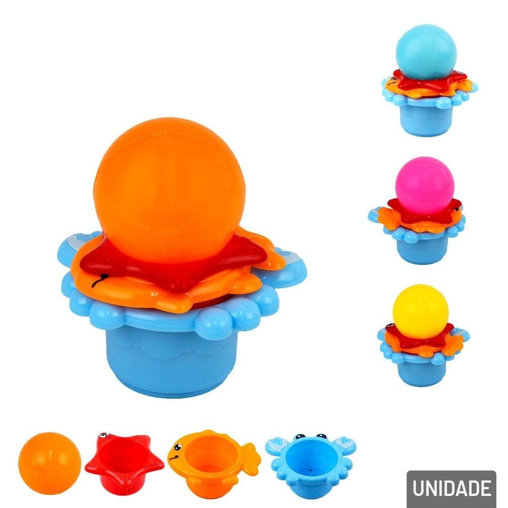 Brinquedo Encaixe de Plástico 4 Pçs Hora do Banho