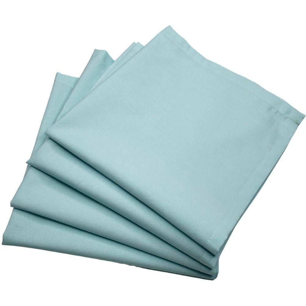 Kit 4 Guardanapos De Tecido Algodão Verde Turquesa 39Cmx39Cm