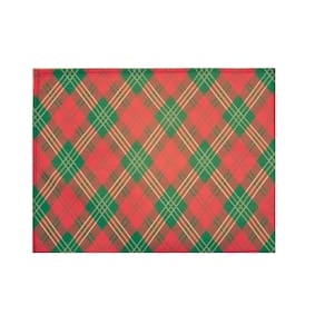 Kit 4 Jogos Americanos Xadrez Vermelho Verde Natal 43cmx34cm