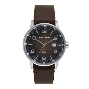 Relógio MONDAINE masculino analógico couro marrom 32786G0MVNH2