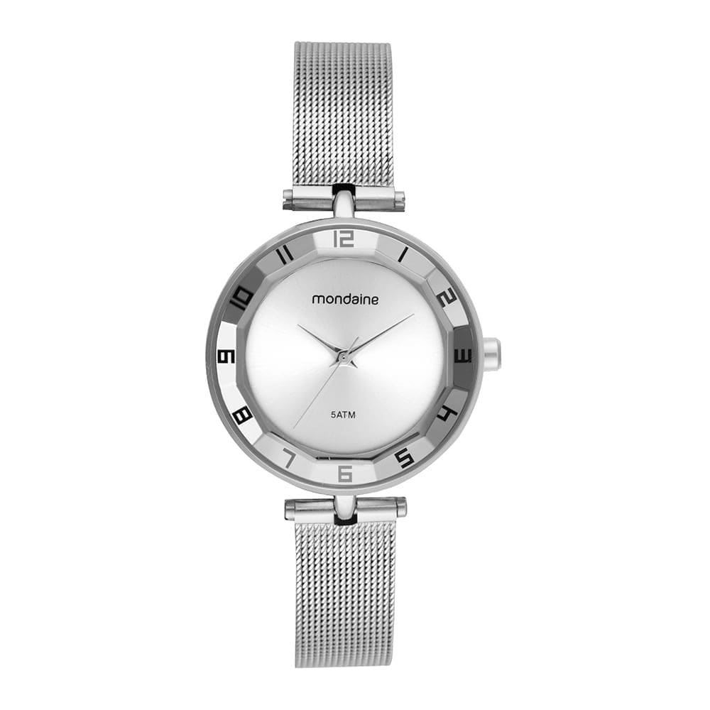 Relógio MONDAINE feminino analógico prata 32911L0MVNE2