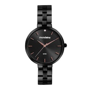 Relógio MONDAINE feminino analógico preto rosê 32670LPMVPE3