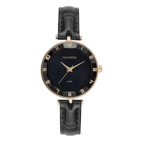 Relógio MONDAINE feminino analógico couro preto 32912LPMVDH1