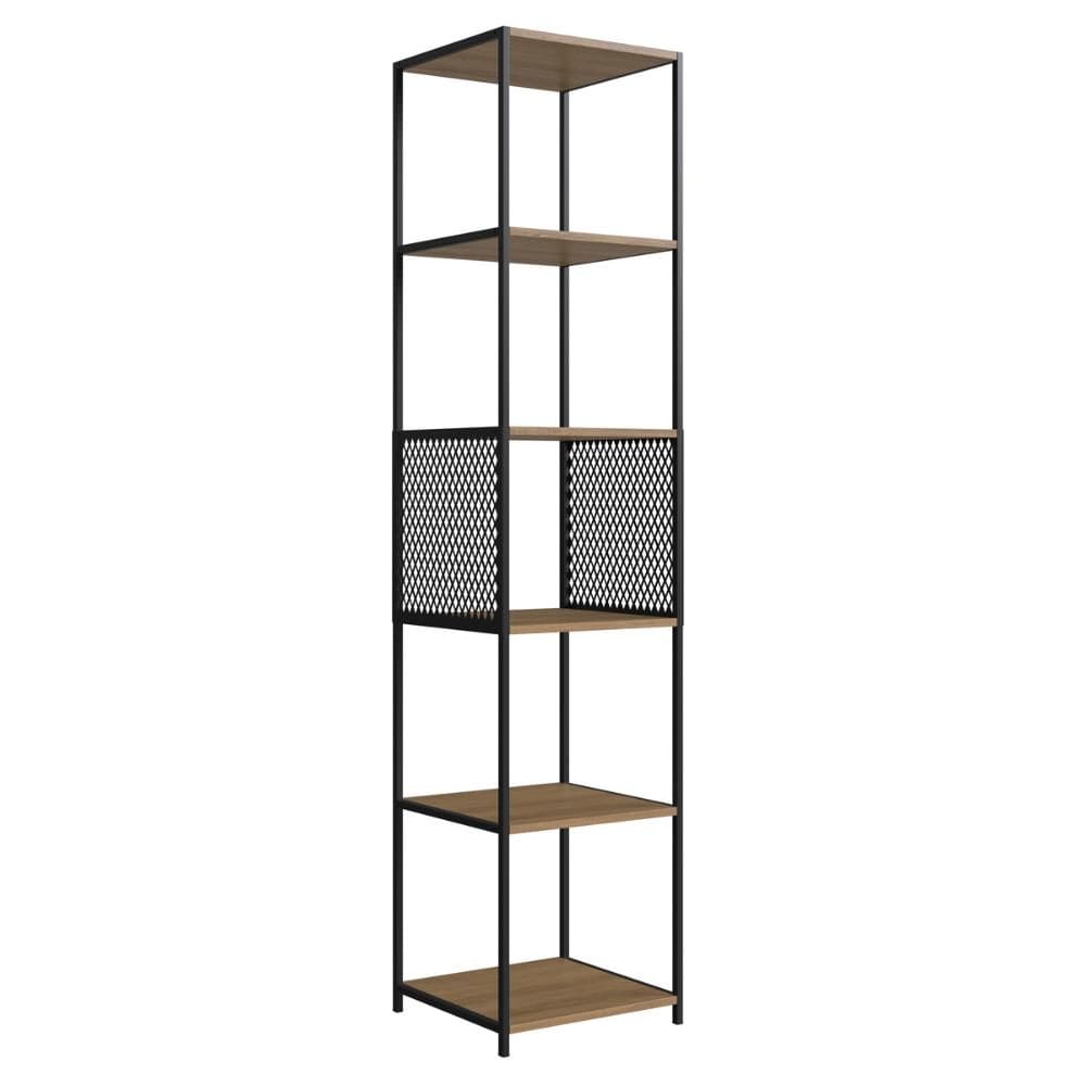Estante Expositor Livros Studio Industrial Alta 5 Prateleiras Placa e Ponto P1023 Mel