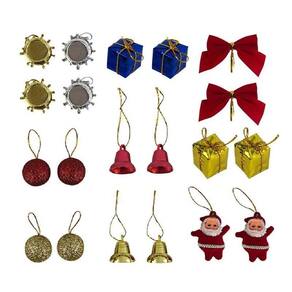 Kit 200 Enfeite Árvore De Natal Laço Papai Noel Presente