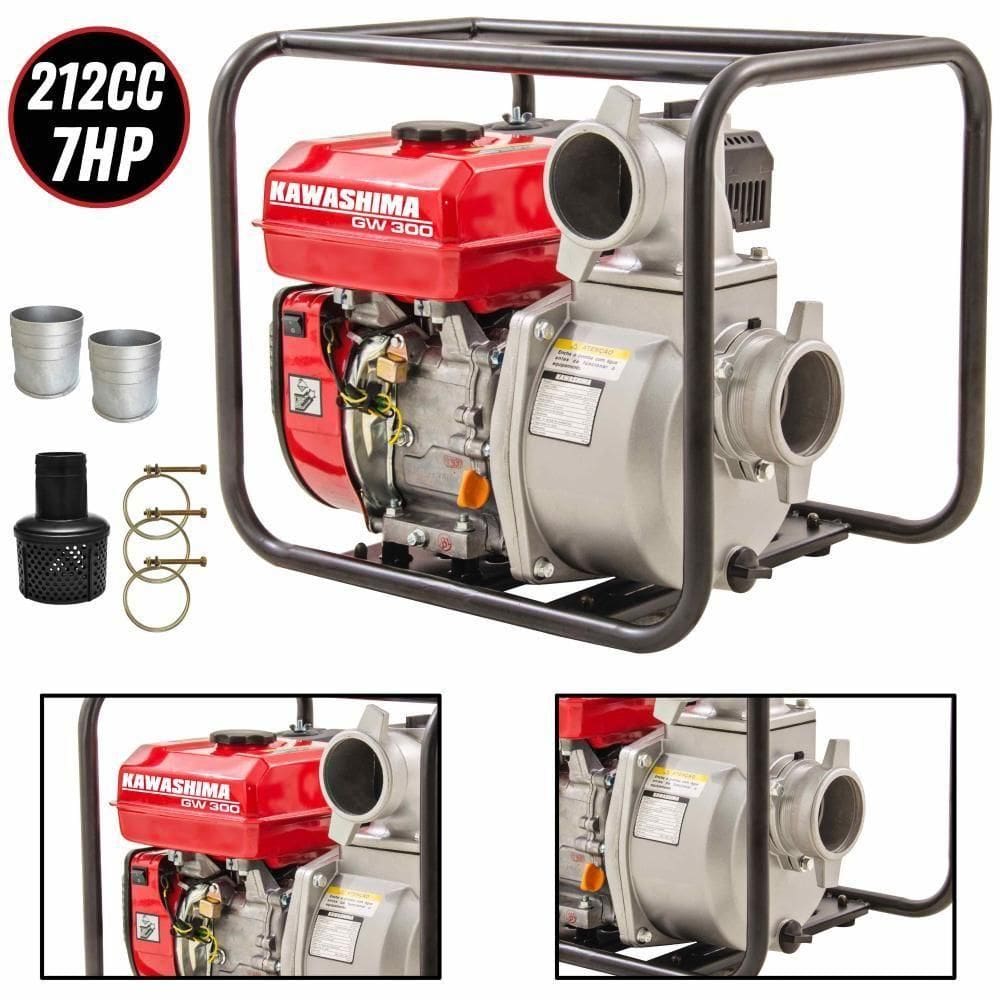 Motobomba Gw300 3&quot; à Gasolina 212cc 7hp 4t 26mca