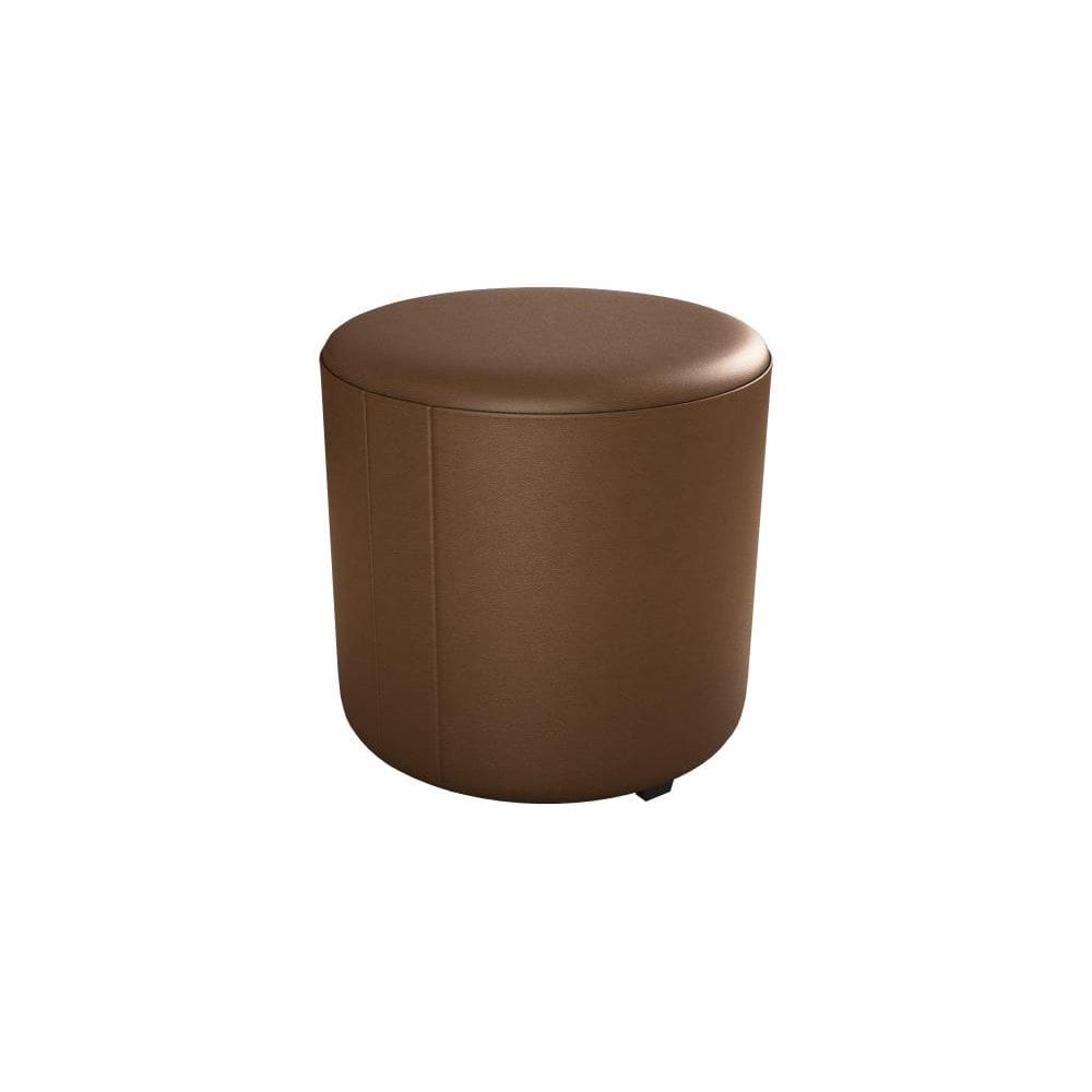 Puff Banqueta Redondo Copenhage Sintetico Marrom Matrix