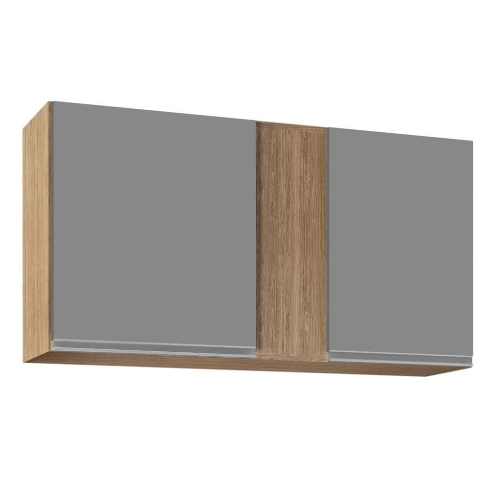 Armário Aéreo 100cm 2 Portas Indiana Castanho cinza
