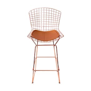 Banqueta Bertoia Cobre D70 Com Assento Cobre Cor Marrom