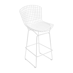Banqueta Bertoia Branca D70 Assento Branco Cor Branco