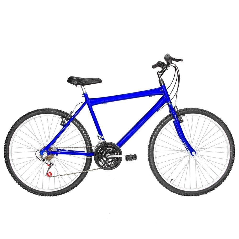 Bicicleta Masculina Aro 26 Mtb Alumínio Natural 18 Marchas Cor Azul