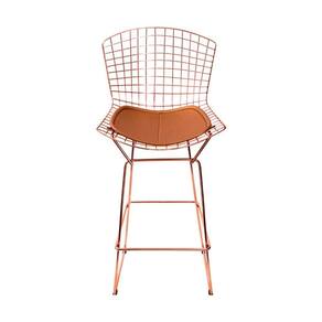 Banqueta Bertoia Cobre D60 Com Assento Cobre Cor Marrom