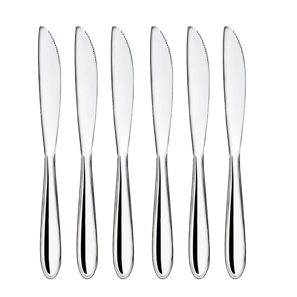 Jogo 6 Facas de Mesa Aço Inox Premium Design Lagoa Classic - Tuut