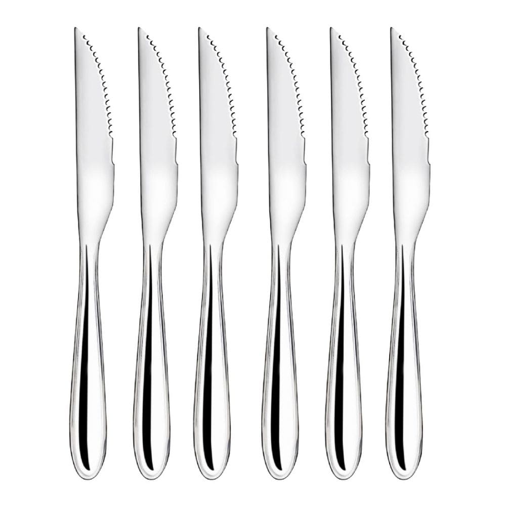 Jogo 6 Facas de Churrasco Aço Inox Premium Design Lagoa Classic - Tuut