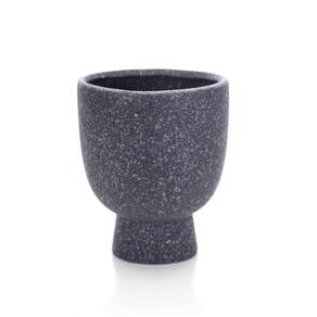 Cachepot Decorativo Em Cerâmica Flocos Preto 14x11 Cm - D`rossi