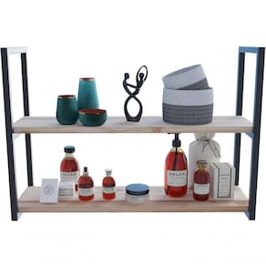 Estante 80X20Cm Industrial Para Home Preta De Ferro