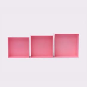 Kit Trio De Nicho Médio Decorativo Quarto/sala 100% Mdf Rosa