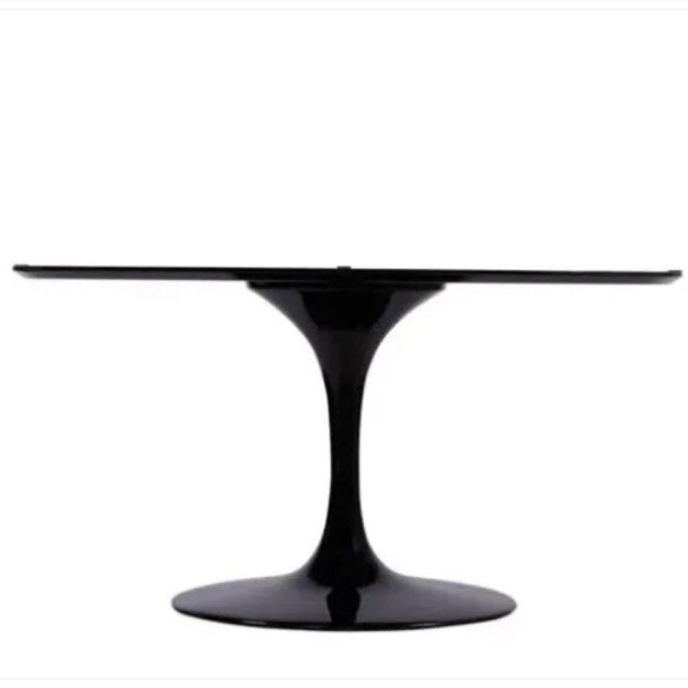 Base De Mesa De Jantar Saarinen Oval Para Tampo De 160x90 Até 244x122 Cm Preto Cor Preto