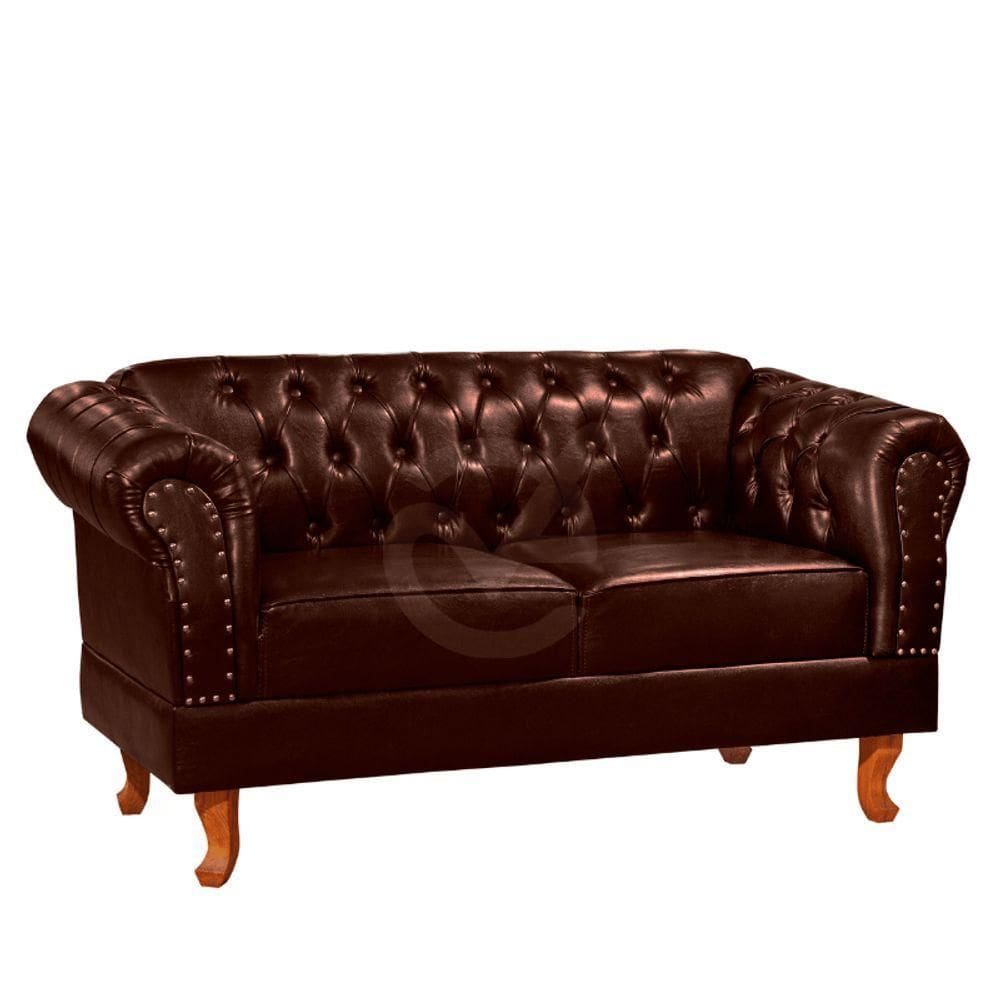 Namoradeira Chesterfield Duque 2 Lugares Via Encanto Courano Marrom Café