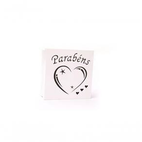 Caixas Personalizadas Brancas 100% Mdf (17x17x07) Parabéns 2