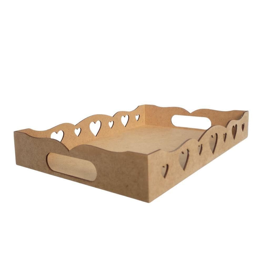 Bandeja De Coração Para Café Da Manhã 100% Mdf (35x23x05) Mdf Cru