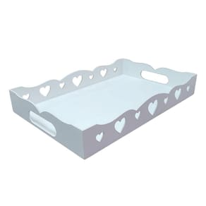 Bandeja De Coração Para Café Da Manhã 100% Mdf (35x23x05) Branco