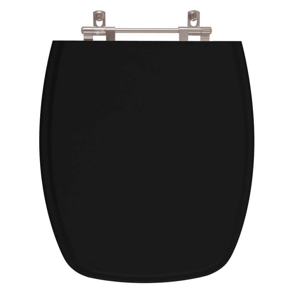 Tampa Vaso Sanitário Poliéster Preto Para Bacia Fiori