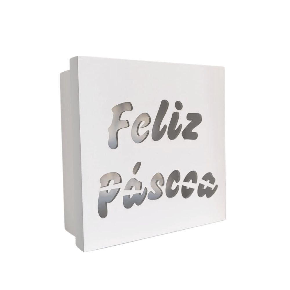 Caixas Personalizadas Brancas 100% Mdf (17x17x07) Feliz Páscoa