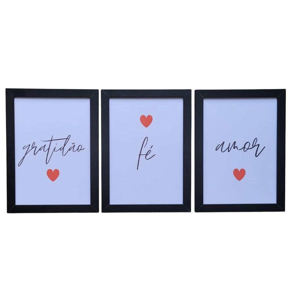 Kit 3 Quadros Decorativos Em Mdf (33x24,5) Kit 3 Quadros 1