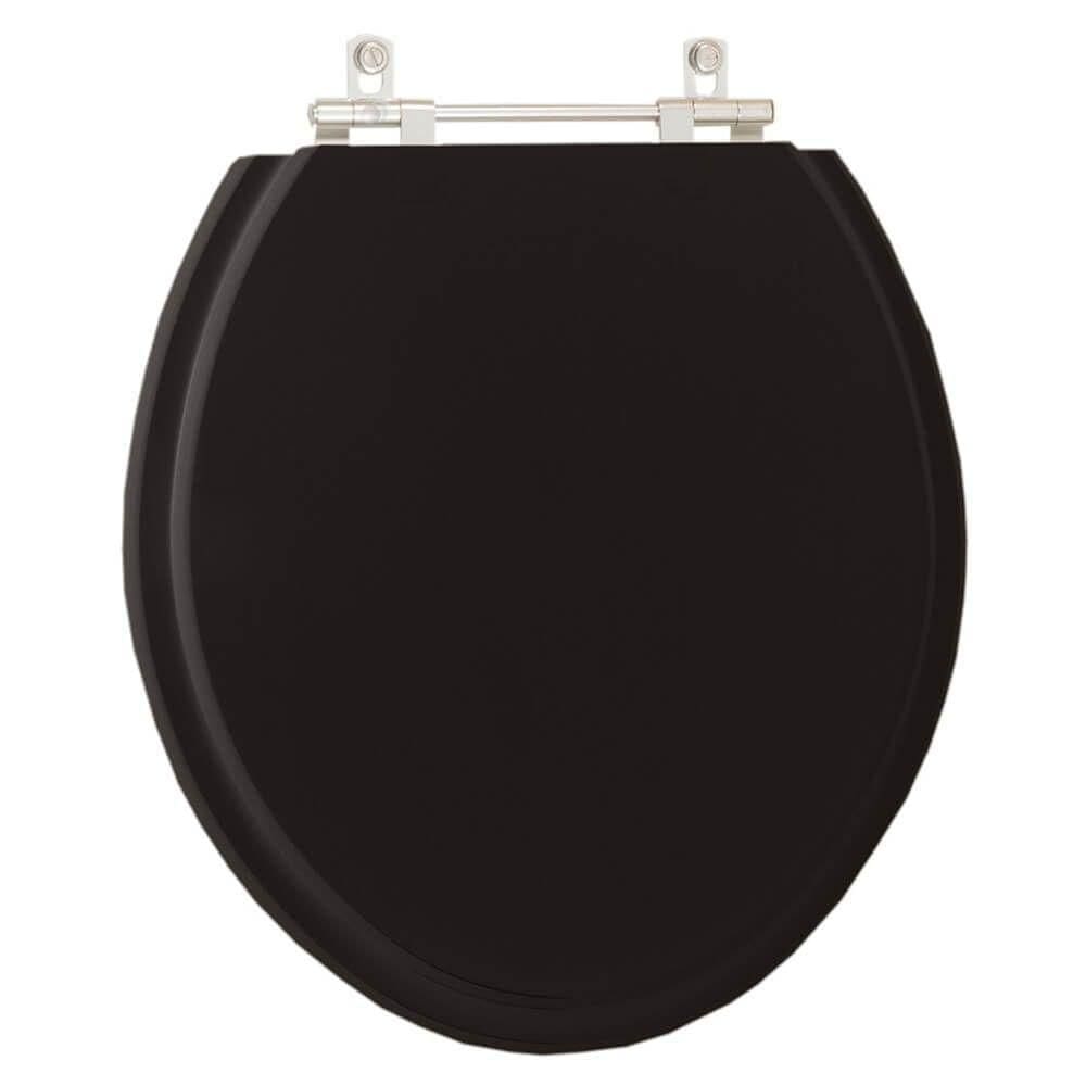 Assento Sanitário Poliéster Fiori Preto para Vaso Fiori