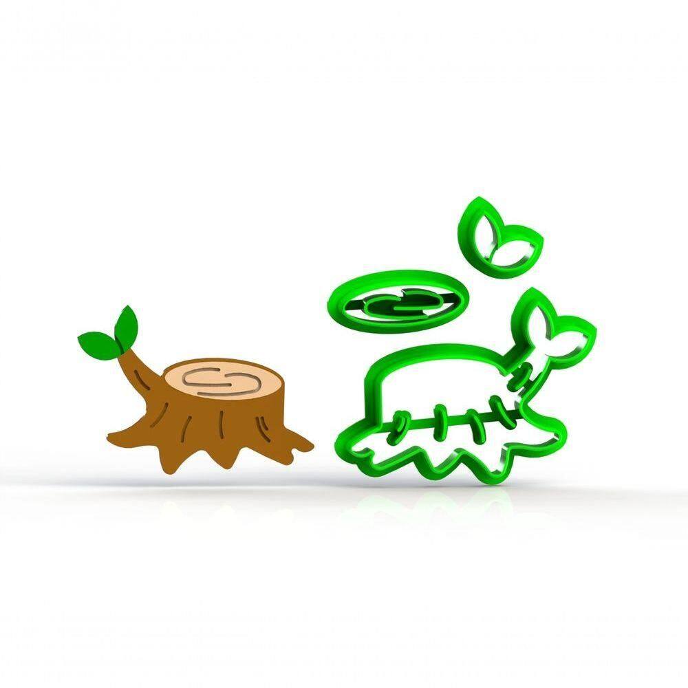 Cortador Tronco C Folha Bosque Encantado Floresta Modular Tamanho 6 Cm