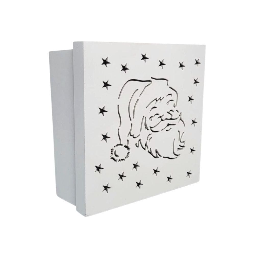 Caixas Personalizadas Brancas 100% Mdf (17x17x07) Papai Noel