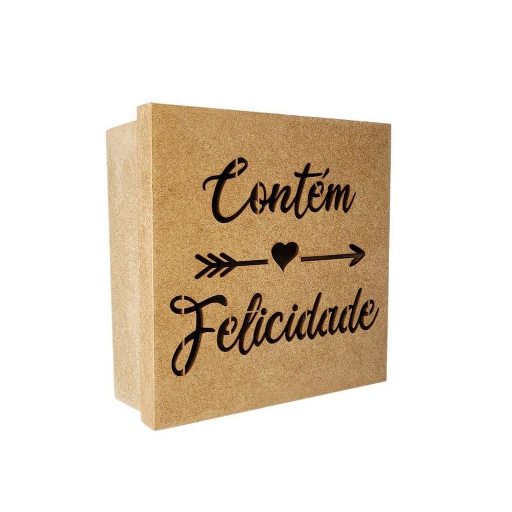 Caixas Personalizadas 100% Mdf Cru (17x17x07) Contém Felicidade