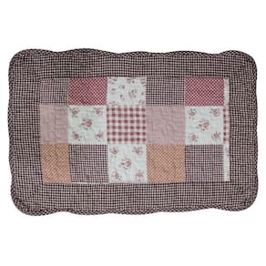 Tapete Patchwork Banheiro Cozinha Floral Rosa 100% Algodão 61x42 Cm