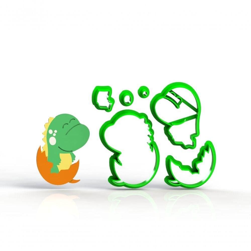 Cortador Dinossauros Baby Na Casca Do Ovo - Mod 6 Tamanho 6 Cm