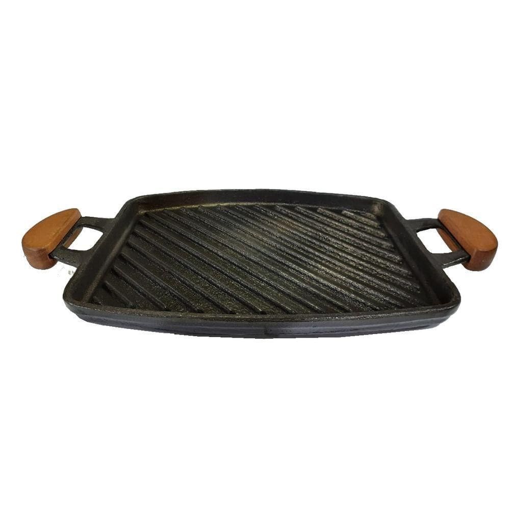 Chapa Bifeteira Grill Antiaderente Alça 31X24Cm E Espátula