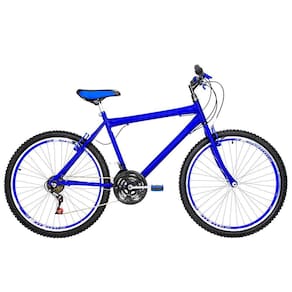 Bicicleta Masculina Aro 26 Mtb Aero 18 Marchas Cor Azul