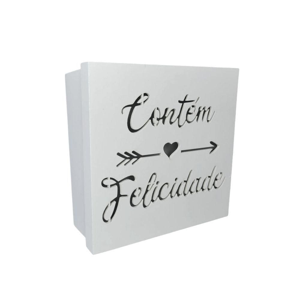 Caixas Personalizadas Brancas 100% Mdf (17x17x07) Contém Felicidade