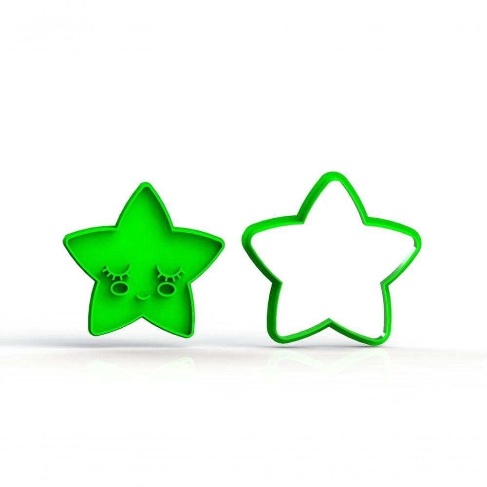 Cortador Estrela Fofa Corta E Marca Tamanho 8 Cm
